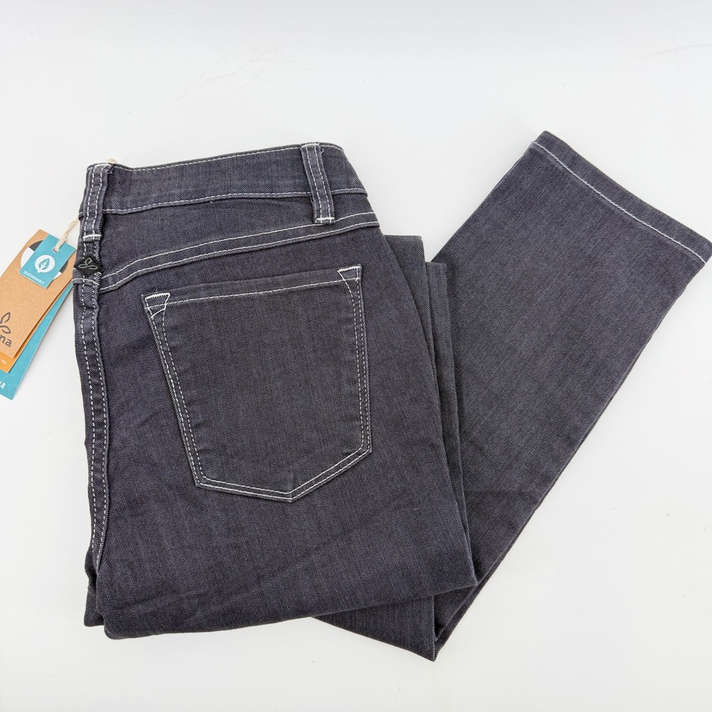 Prana Kayla Jean Tall Inseam Womens 2/26 Gray Denim Contrast Stitch W4117TL02